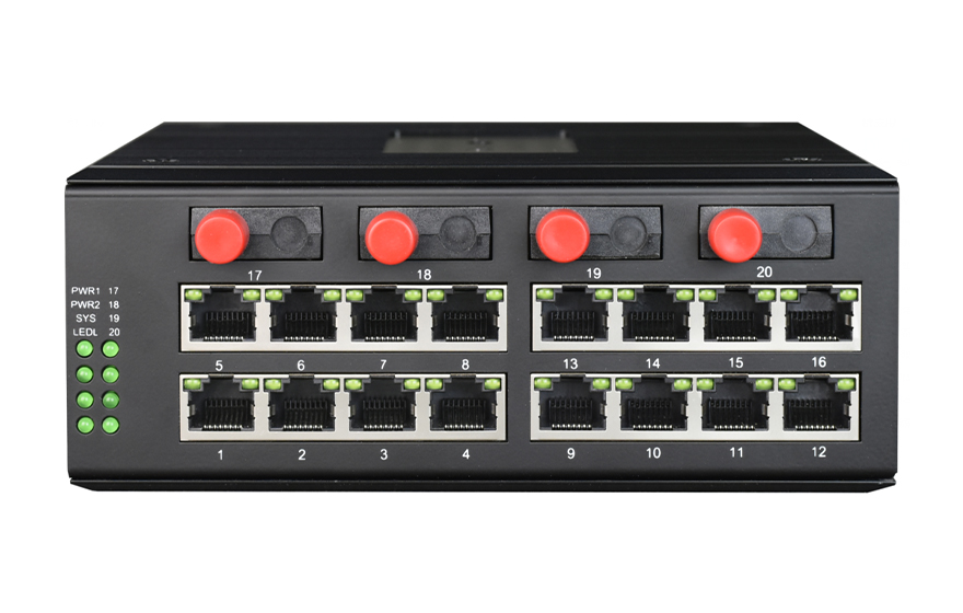 飛暢科技-工業(yè)軌式 全國產(chǎn)輕管理型16路千兆電+4千兆固定或SFP光口 交換機